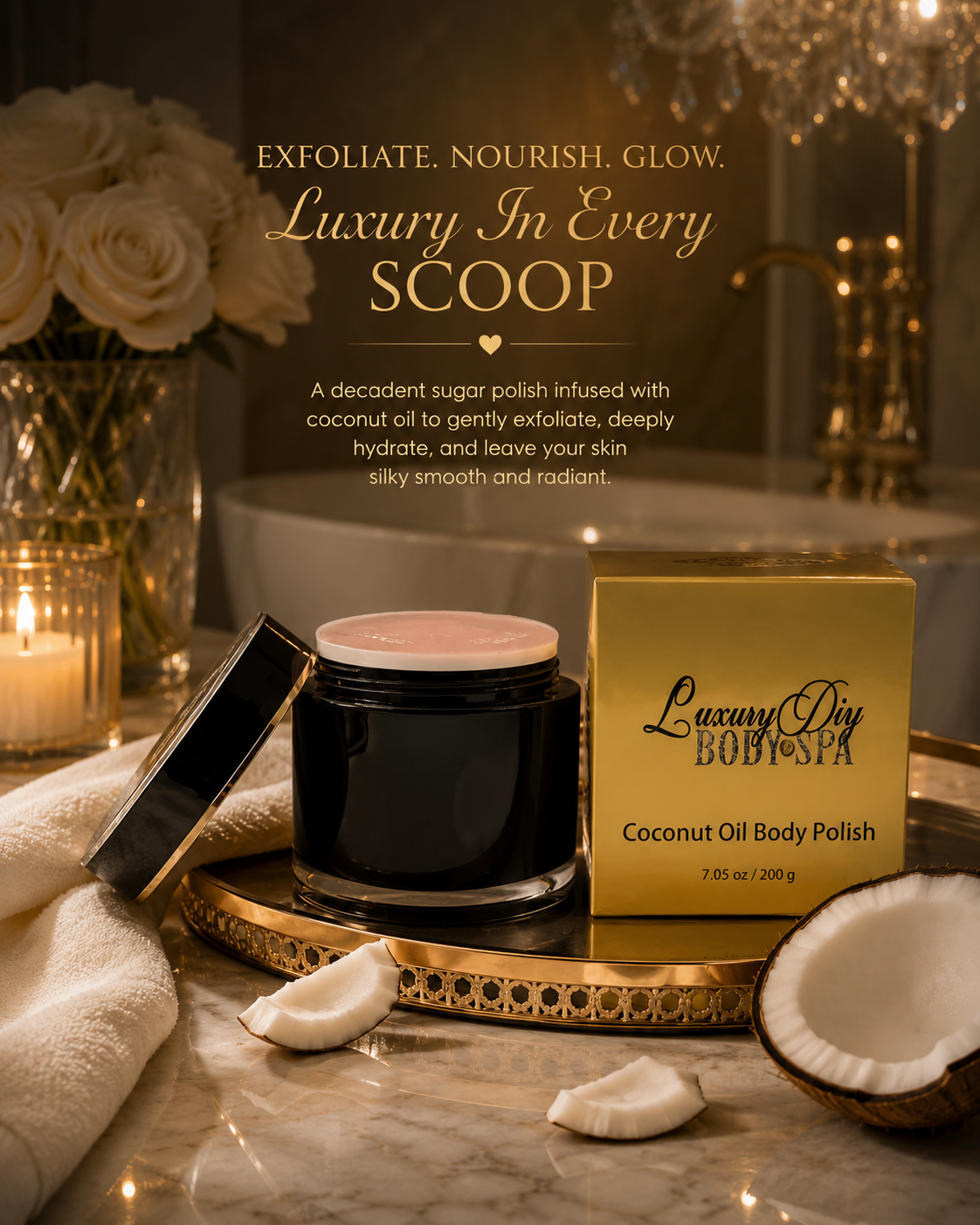 Coconut Dream Body Polish – Exfoliate, Smooth & Reveal Your Glow