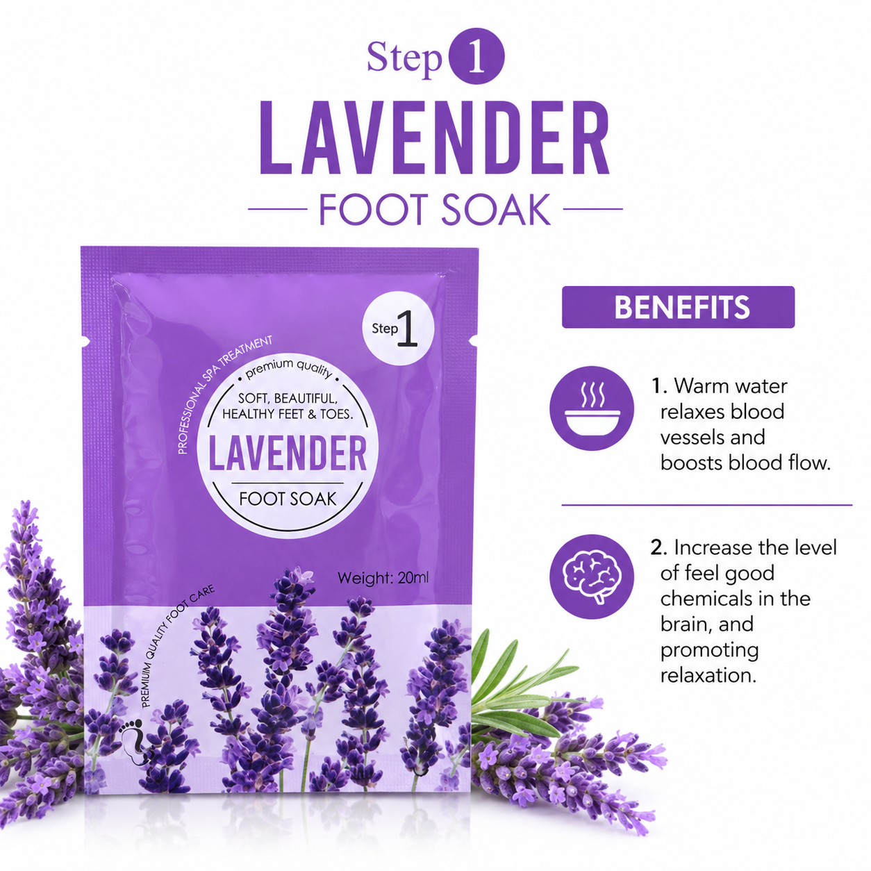 Lavender 4-Step Pedicure Kit – Relax, Refresh & Restore Tired Feet