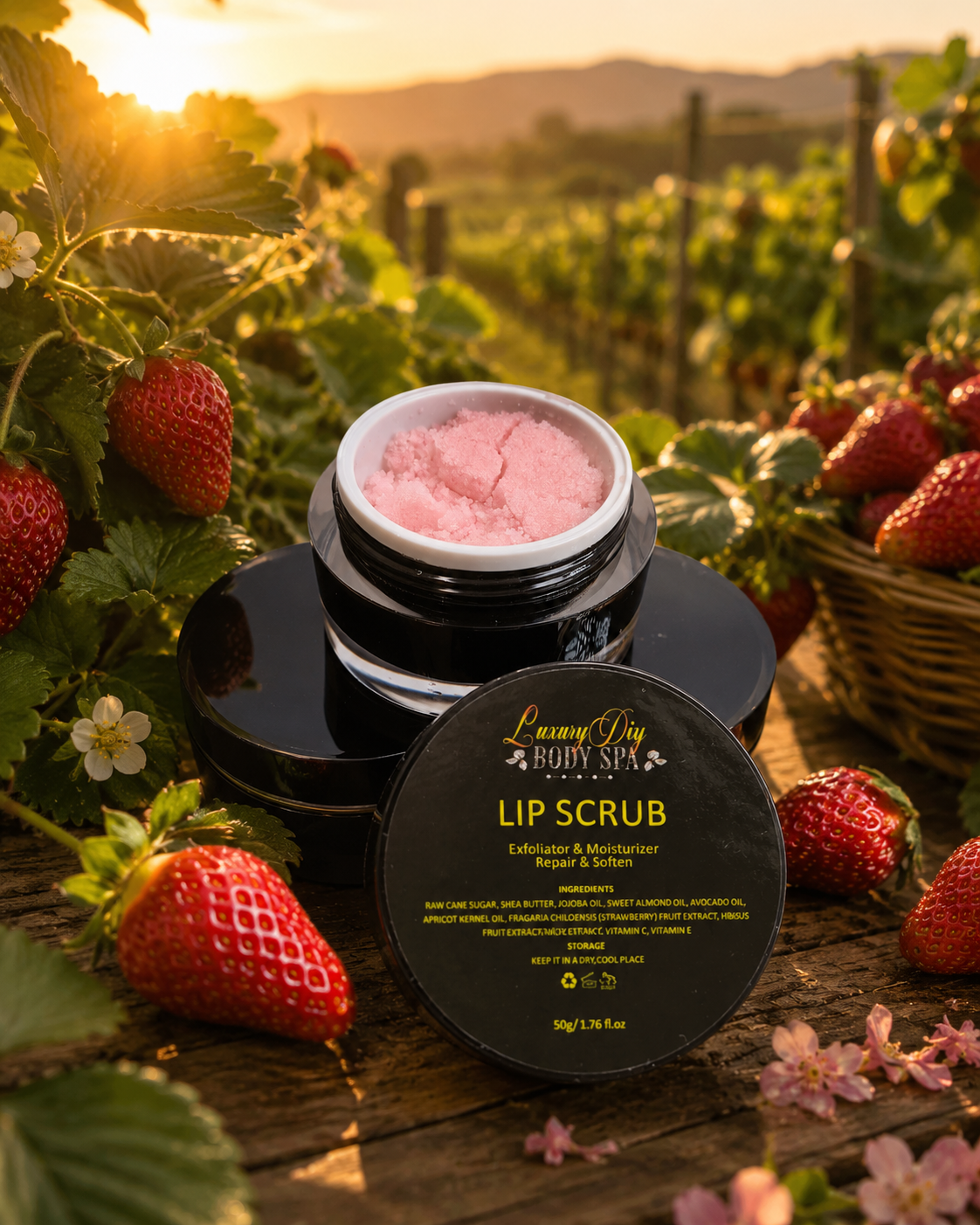 Strawberry Kiss Repair & Moisturizing Lip Scrub – Smooth, Soft & Kissable Lips