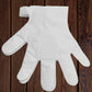 The hand mask glove is a plastic glove you insert your hand into.