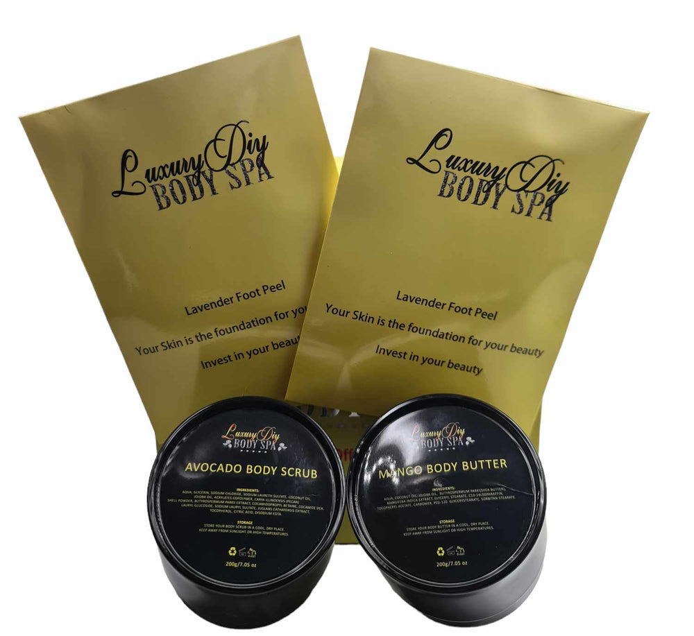 foot peel pedicure body butter body scrub