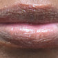 Close-up of a person's lips free of dead skin after using the lip scrub